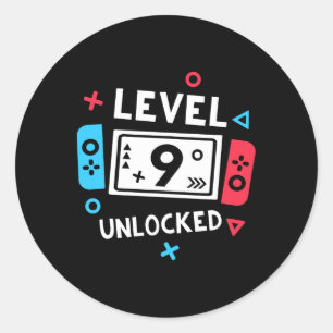 Adesivo Jogo de Vídeo Desbloqueado do Nível 9 de Camisa de
