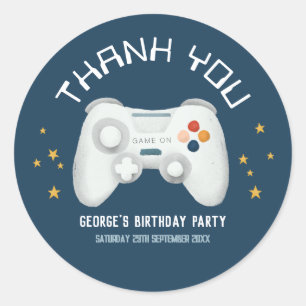 Adesivo Jogo de vídeo Legal para rapazes Obrigado Aniversá