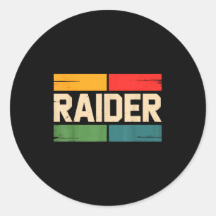 Adesivo Jogo de Vídeo Raider Vintage Retro Homens Mulheres