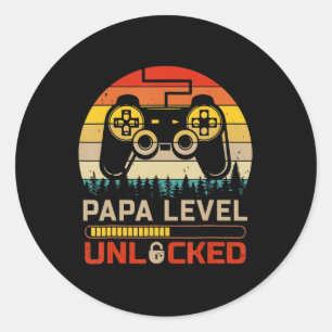Adesivo Jogo de Vídeo Retro Vintage Gamer de Nível Papa De