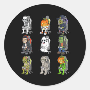 Adesivo Jogo Halloween Skeleton Gamer Zombie Boy