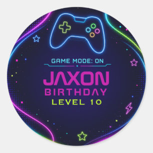 Adesivo Jogo Neon Gamer Nível Acima Aniversário