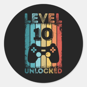 Adesivo Jogo Nível 10 Desbloqueado 10º Aniversário Gamer G