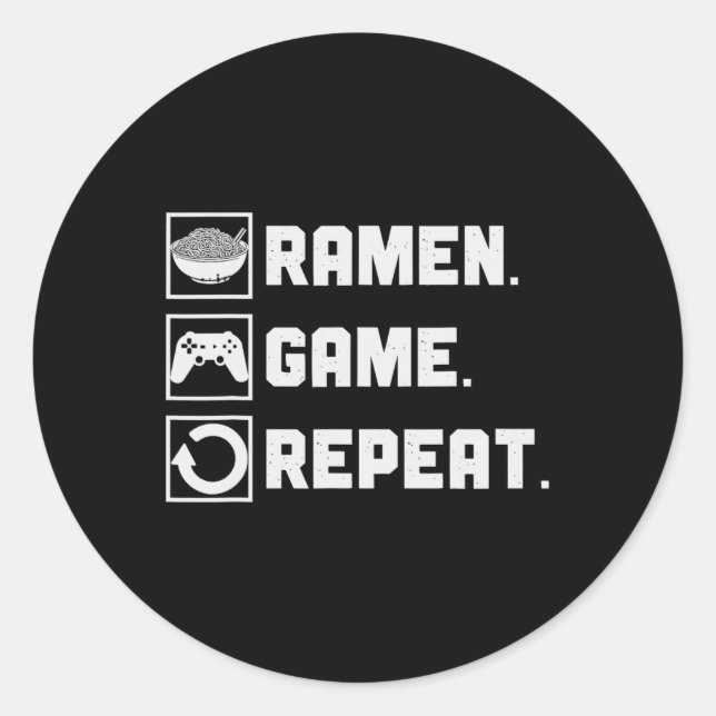 Adesivo Jogo Repetir Videos games do Noodle Gamer 1 (Frente)