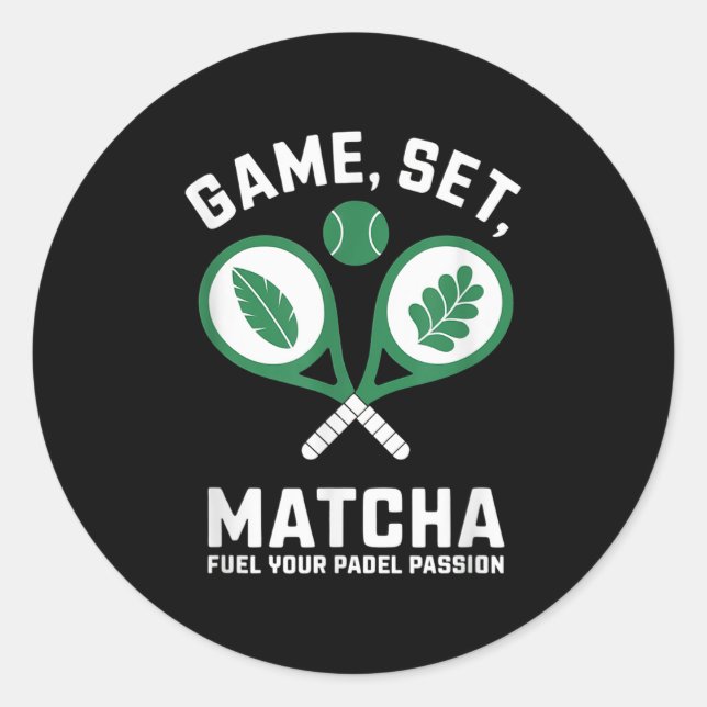 Adesivo Jogo, Set, Matcha Design - Entusiasta do Padel Mot (Frente)