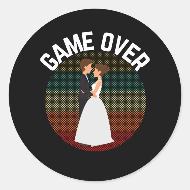 Adesivo Jogo sobre o noivo para ser uma festa de solteiro  (Frente)