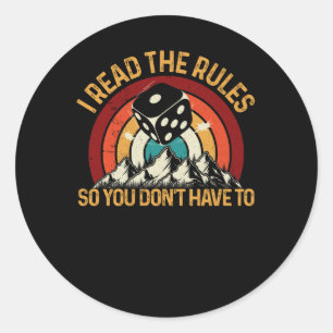 Adesivo Jogos De Conselho Noturnos De Jogo Eu Li As Regras