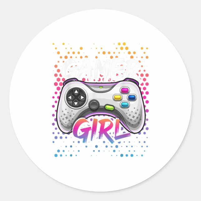 Adesivo Jogos de Controladora de Vídeo da Gamer Girl (Frente)