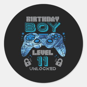 Adesivo Jogos de vídeo desbloqueados do nível 11 Birthday 