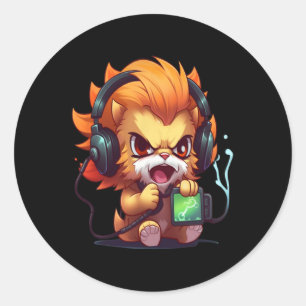 Adesivo Jogos De Vídeo Lion Online Cat Gamer Pc Compute
