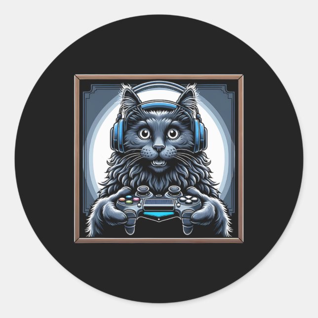 Adesivo Jogos de vídeo Nebelung Cat (Frente)
