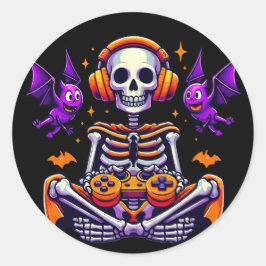 Adesivo Jogos de vídeo para gamer de skeleton do Halloween