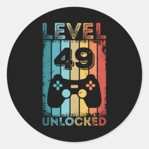 Adesivo Jogos Nível 49 Desbloqueados 49º Aniversário do