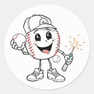 Adesivo Jogue! O mais recente mascote desportivo: Baseie a