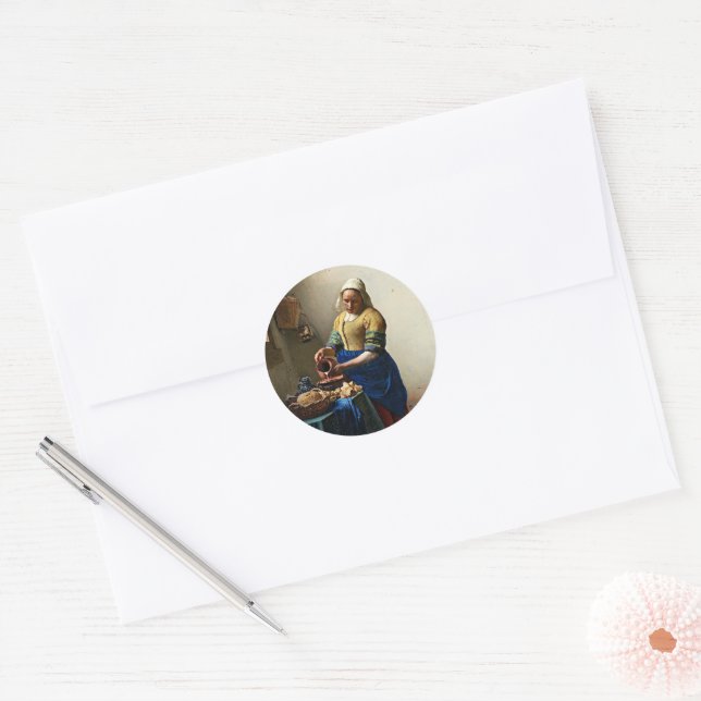 Adesivo Johannes Vermeer, A Milkmaid. (Envelope)