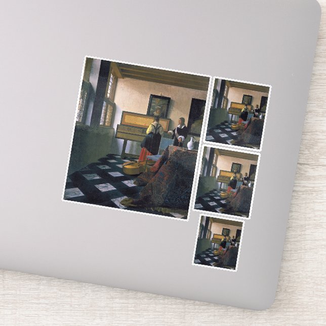 Adesivo Johannes Vermeer, van Delft, A lição de música (Detalhe)