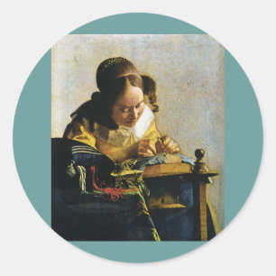 Adesivo Johannes Vermeer's The Lacemaker (cerca de 1670)