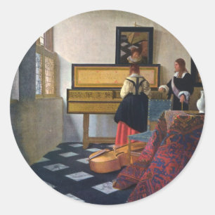 Adesivo Johannes Vermeer's The Music Lesson (cerca de 1663