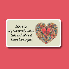 Adesivo John 15:12 Bíblia à prova d'água