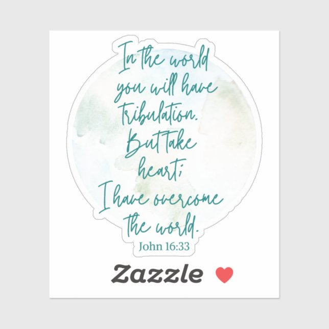 Adesivo John 16:33 (Folha)