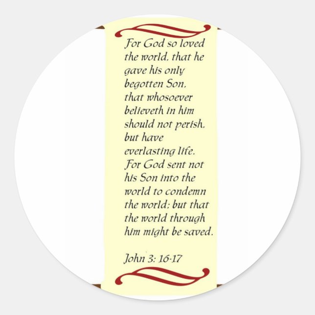 Adesivo John 3:16- 17adesivos (Frente)
