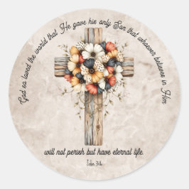 Adesivo John 3:16 Bible Verse Classic Round Sticker