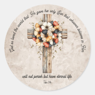 Adesivo John 3:16 Bible Verse Classic Round Sticker
