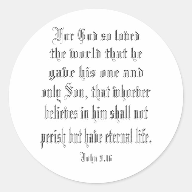 Adesivo John 3.16 noir (Frente)