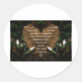 Adesivo john 3:16 rei james na folha do coração