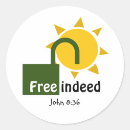 Adesivo John 8:36 GRATUITAMENTE cristão verde personalizáv