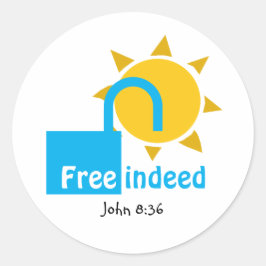 Adesivo John 8:36 GRATUITO, NA VERDADE, cristão CINCO pers
