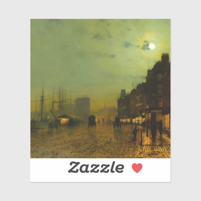 Adesivo John Atkinson Grimshaw Glasgow Docks (Folha)