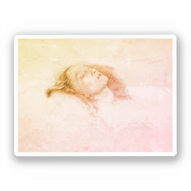 Adesivo John Everett Millais - Ophelia (Estudo preliminar) (Frente)