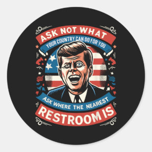 Adesivo John F. Kennedy Funny Patriótico Toilet Meme 4º De