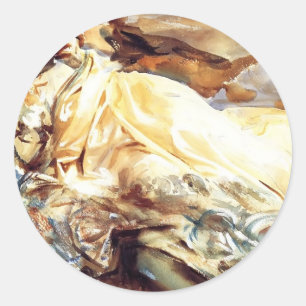 Adesivo John Sargent: Leitura da mulher em um xaile da