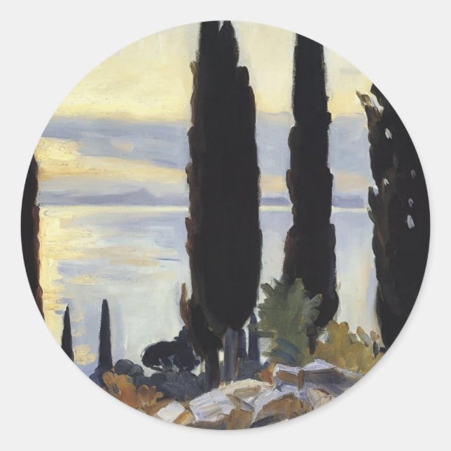 Adesivo John Singer Sargent- Cypress Trees em San Vigilio (Frente)