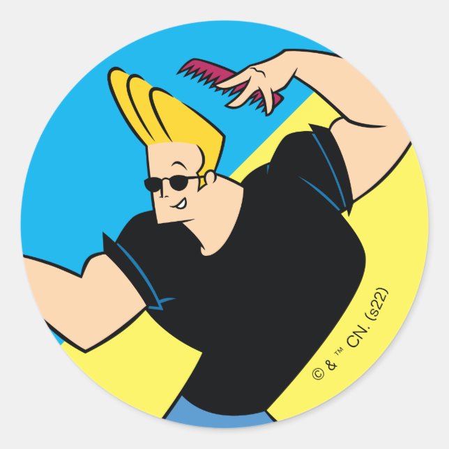 Adesivo Johnny Bravo Combing Hair (Frente)
