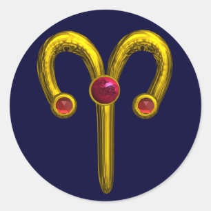 ADESIVO JÓIA DO ANIVERSÁRIO DO ZODÍACO DO ARIES