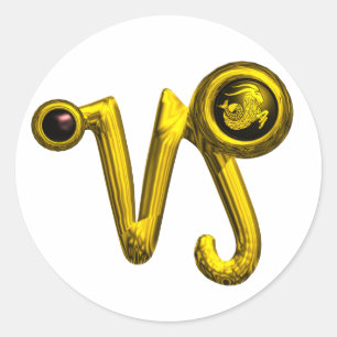 ADESIVO JÓIA DOURADO DO SINAL DO ANIVERSÁRIO DO ZODÍACO
