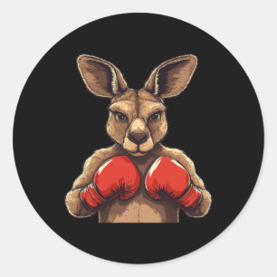 Adesivo Jolly Kangaroo Com Luvas Para Uma Batalha Divertid