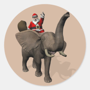 Adesivo Jolly Papai Noel Andando Em Elefante