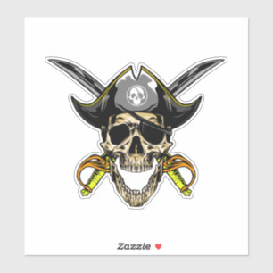Adesivo Jolly Roger Crânio pirata