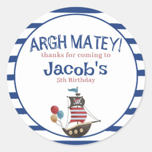 Adesivo Jolly Roger Pirate Festa de aniversário a favor co