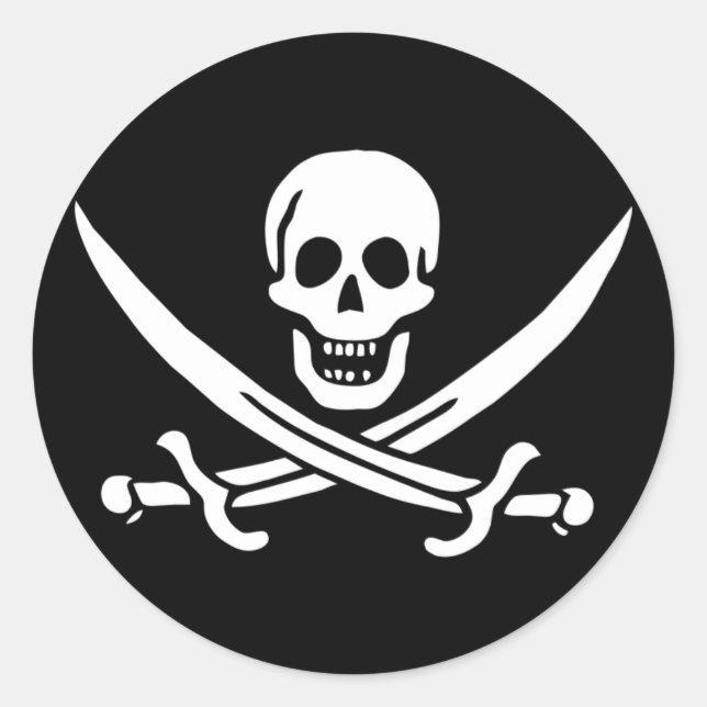 Adesivo Jolly Roger Pirate Flag Sticker (Frente)