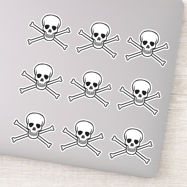 Adesivo Jolly Roger veneno crânio e espíritos ósseos (Detalhe)