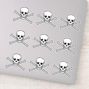 Adesivo Jolly Roger veneno crânio e pirata de ossos