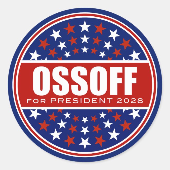 Adesivo Jon Ossoff Presidente 2028 (Frente)