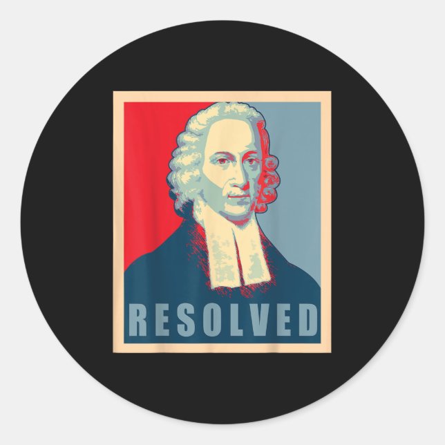 Adesivo Jonathan Edwards Resolved Calvinist Reformed  (Frente)