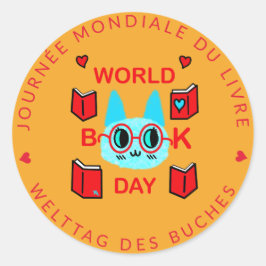 Adesivo Jornada Mondiale du Livre / Gato do Dia Mundial do