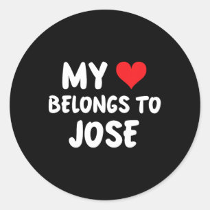 Adesivo Jose - Meu Coração Pertence a Jose - Amor 